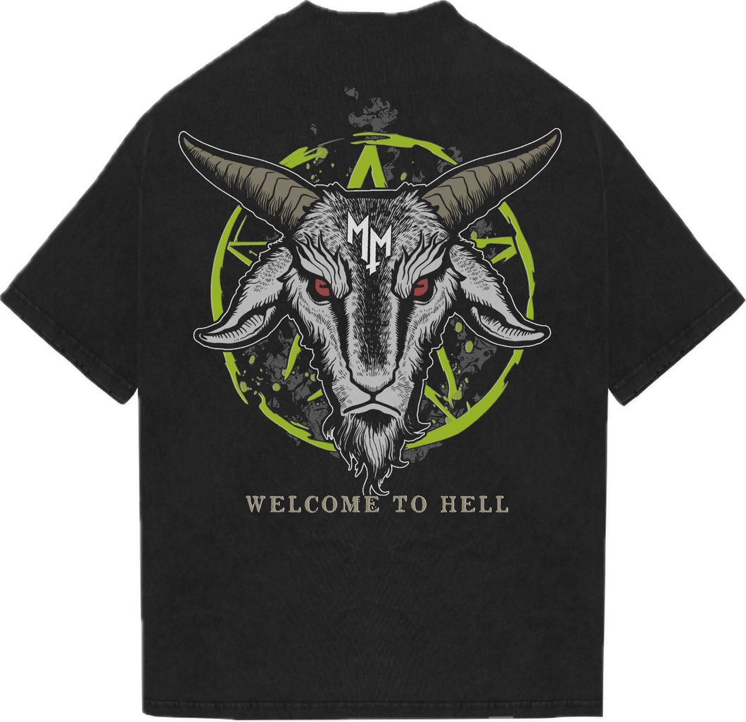 WELCOME TO HELL GOAT TEE V1 BLACK